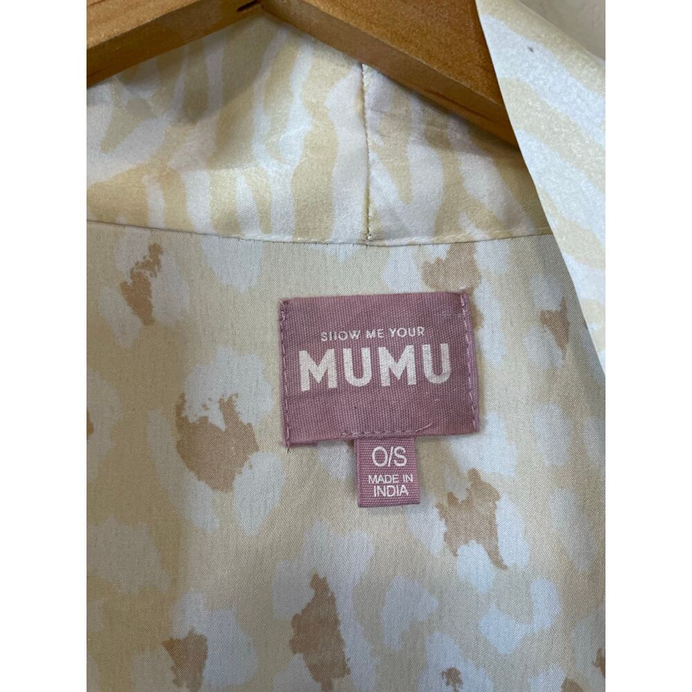 Show Me Your Mumu Harlow Silkey Robe Animal Print Cheetah Zebra Cream & Tan O/S - Picture 5 of 16